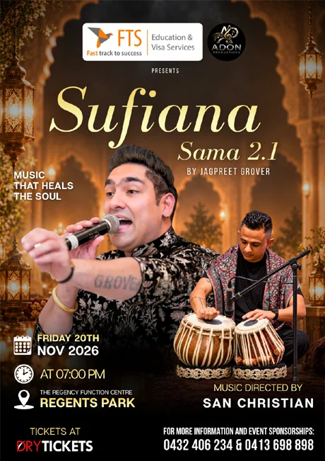 Cover image for Sufiana Sama 2.1 by Jagpreet Grover In Sydney 2026
