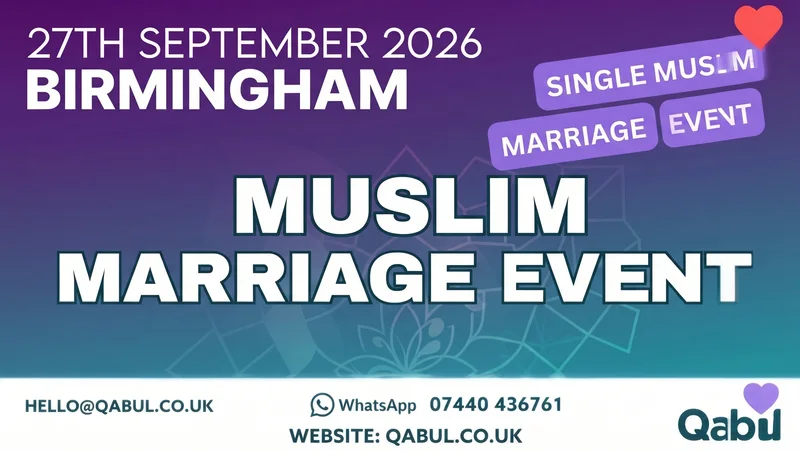 Cover image for Birmingham - MUSLIM MARRIAGE EVENT | 1-to-1 Single Muslim Meetup | 27-Sept