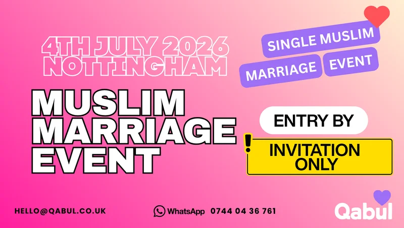 Cover image for Nottingham  - MUSLIM MARRIAGE EVENT | 1-to-1 Single Meetup