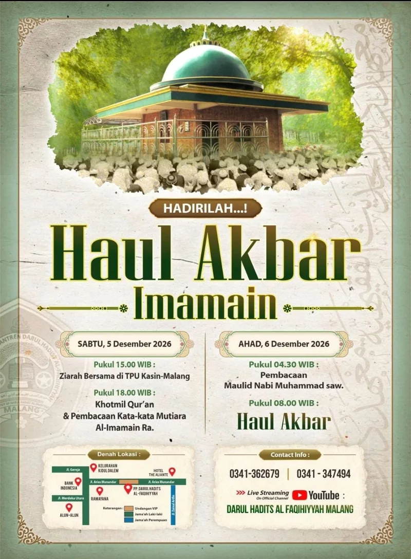 Cover image for Haul Akbar Imamain – PP. Darul Hadits Al-Faqihiyyah Malang – Malang (05-12-2026)
