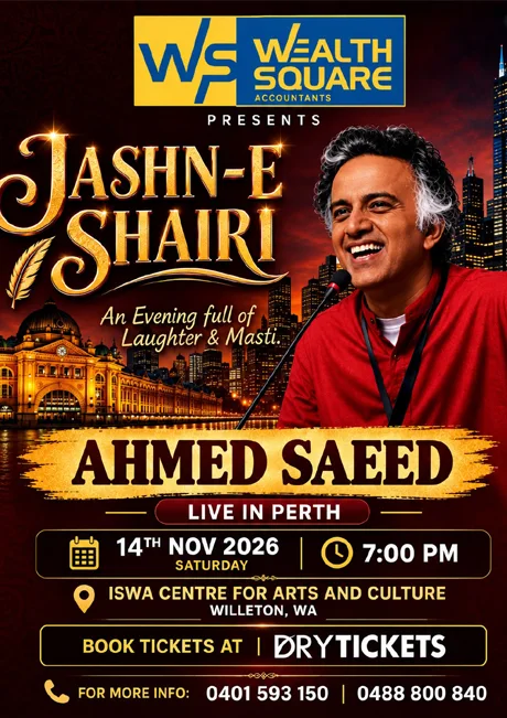 Cover image for Ahmed Saeed - Jashn-E-Shairi - Live In Perth 2026